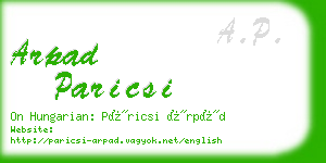 arpad paricsi business card